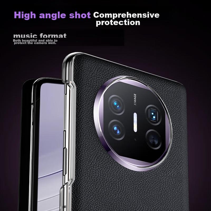 Leather Flip Case for Huawei Mate X5, for X5/X3 Collector's Edition, Full Protection Anti-Drop Case with Magnetic Sleep/Wake Function - Purple