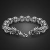 Brand Jewelry Fashion 100%  925 Sterling Silver Bracelet for Men Vintage Punk Thai Silver Dragon Bangle11MM Cuff Gift