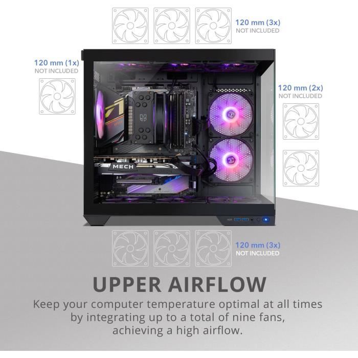 Корпус ПК - NOX XTREME PRODUCTS - Hummer Astra Neo Black - Закаленное стекло - USB 3.0 - Совместим с ATX