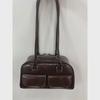 Korean Needle-Stunning Xu Yunzhen Style Waxed Leather Multi-Pocket Shoulder Bag