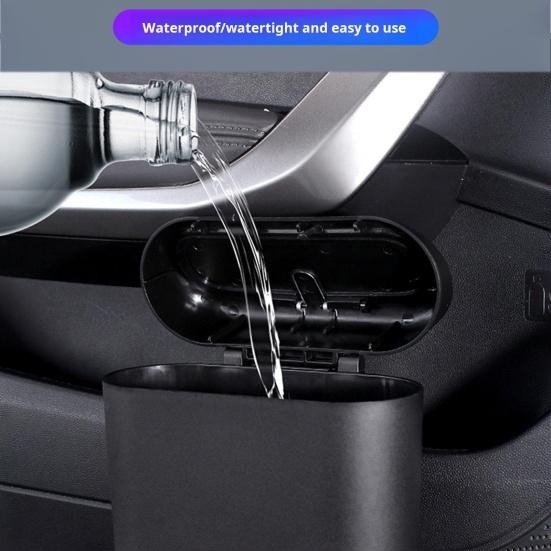 Car Trash Can with Press-to-Open Lid High-Strength Hook Easy Installation Small Hanging Trash Can Odor-free Car Accessories for Storage And