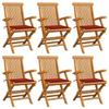 Day and Night - Day and Night Garden Chairs 6 Units Solid Teak Wood with Red Cushions