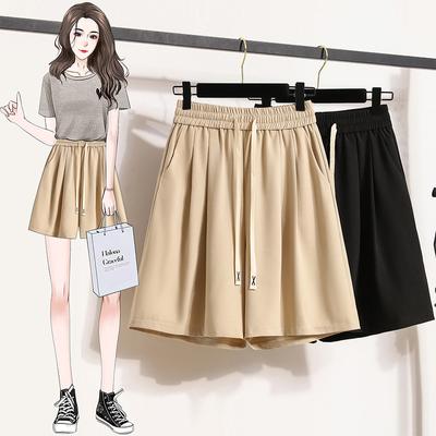 Женские летние капри из ледяного шелка, большие утягивающие широкие брюки, свободные повседневные шорты трапециевидной формы