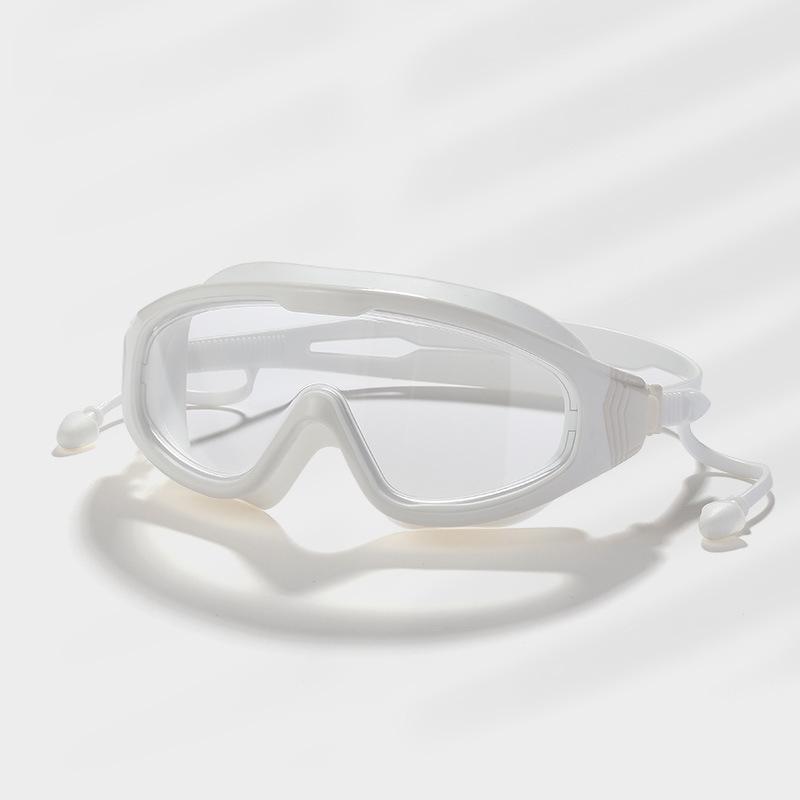 Противотуманные очки для плавания в большой оправе HD для взрослых, мужчин и женщин, водонепроницаемые очки для плавания, очки для дайвинга, серфинга, водного спорта