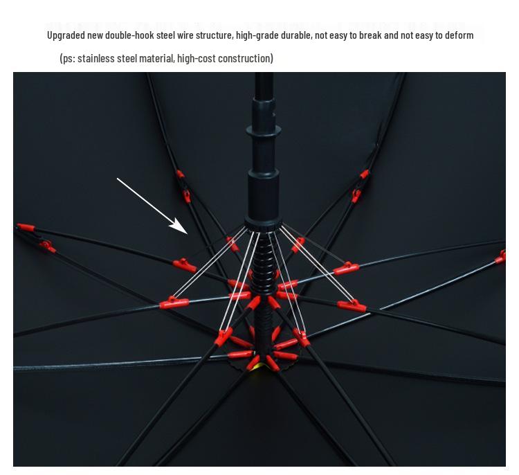 Мужской большой черный зонт для гольфа с длинной ручкой – Настраиваемый бизнес-подарок высокого класса
