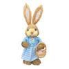 Easter Bunny Figurine Creative Straw Statue for Bedroom Shelf Balcony