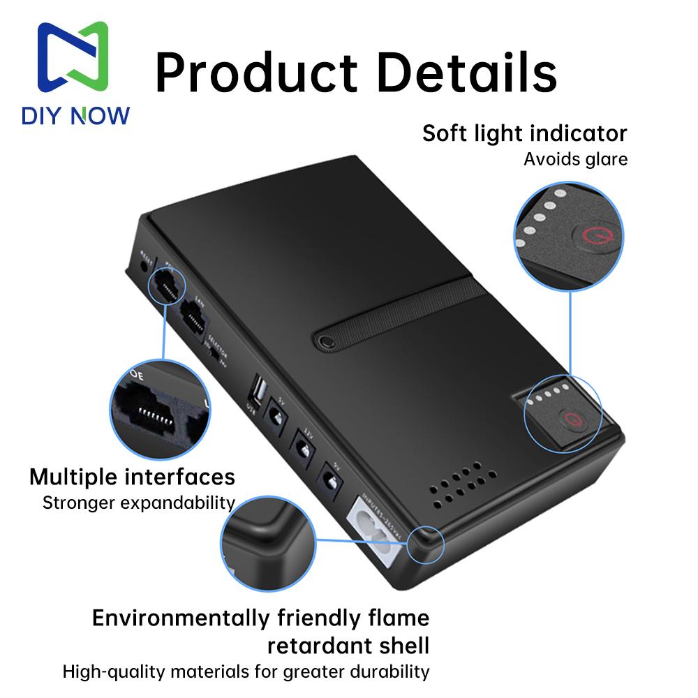 AC85-265V DC1018L Маршрутизатор 5V 9V12V Оптический модем Резервное питание ИБП Источник бесперебойного питания Для литиевой батареи 18650