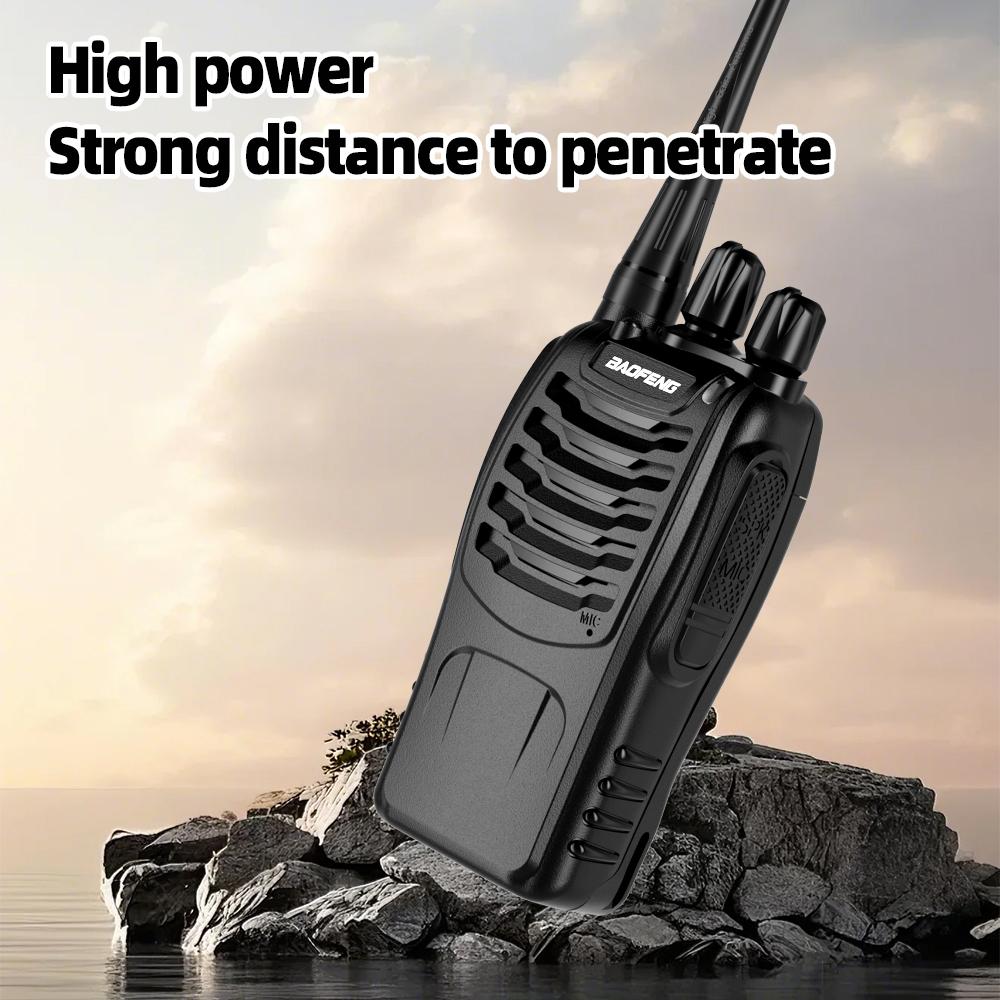 2PCS Baofeng Portable Wireless Handheld Walkie Talkie Upgrade BF-888S Plus Long Range UHF 430-440MHz 16CH Type-C Charging Radio