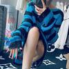 New Goth Punk Gothic Sweater Oversized Pullovers Women Striped Cool Hollow Out Hole Broken Jumper Harajuku Aesthetics Sweater