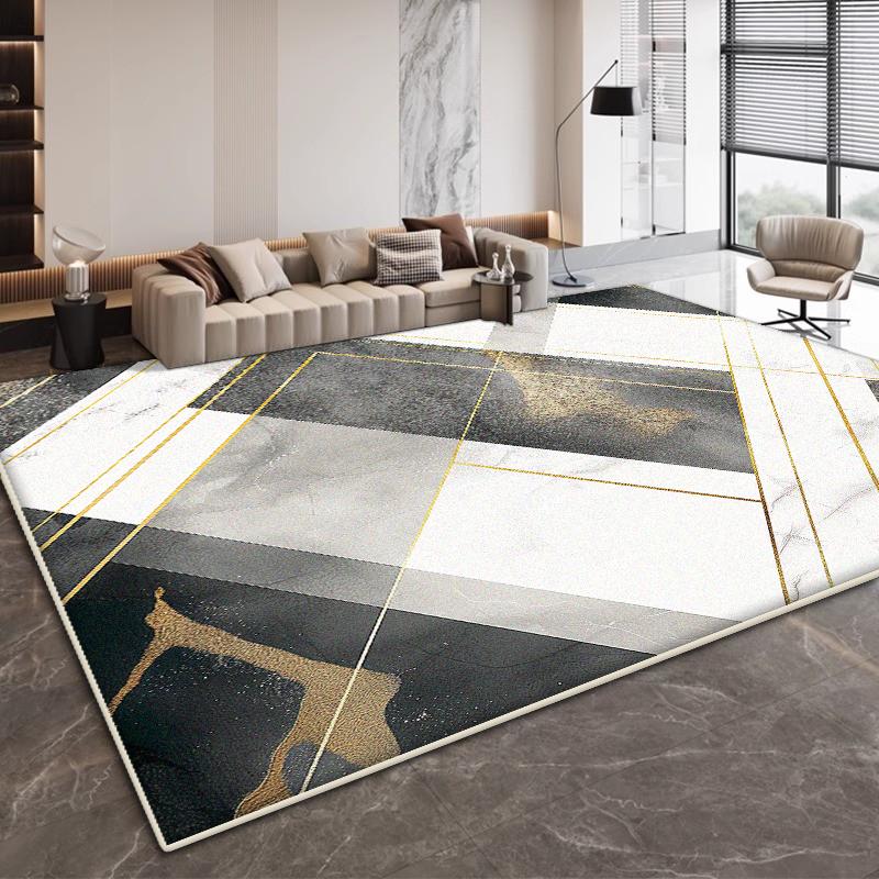 Современный геометрический дизайн ковер для гостиной простая декорация спальня нескользящие большие ковры офис журнальные столики мягкий коврик моющийся