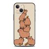 Cartoon Capybara Luxury Phone Case For iPhone 11 12 13 14 15 Pro Max Mini X XR XS 7 8 Plus SE Soft Silicone Cover Black Funda