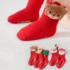 Baby Socks For Boys Girls Winter Warm Red Christmas Children Anti-Slip Floor Toddler Socks Xmas Cute Elk Tree Snowman Sock 0-3T