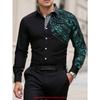 Новая стильная мужская рубашка в стиле business casual с длинным рукавом, классический воротник с принтом, удобная мужская одежда для вечеринок