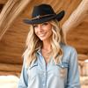 Cow Head Sunscreen Bucket Hat Felt Cowgirl Cap Retro Western Cowboy Hat  Travel