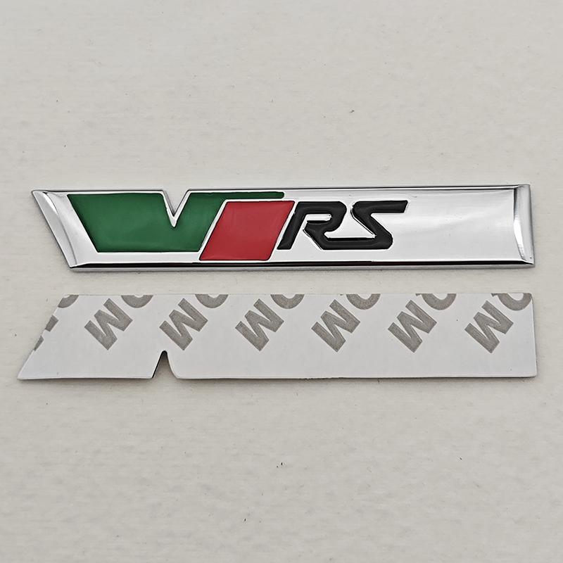 ABCDGG1 NEW 3D Metal Car Letters Logo VRS Front Grille Side Fender Trunk Badge Label For Skoda VRS Sticker Emblem Auto Accessories