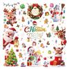Electrostatic Cartoon Santa Glass Decals Holiday Window Stickers  Window Display