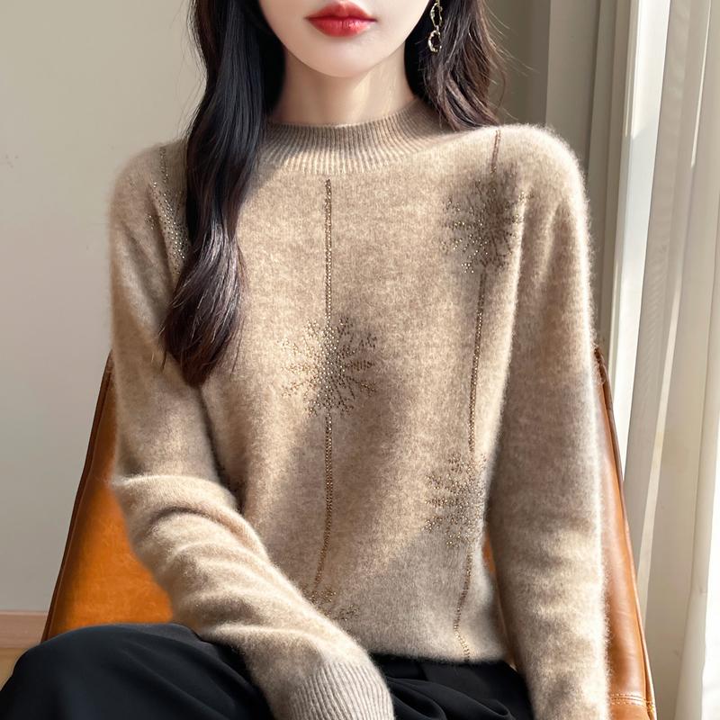 Женский кашемировый свитер Qinghe Cashmere 30% кашемир 70% шерсть Осень и Зима Пуловер Теплый и Модный