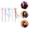 5 Pcs Pentagram Fairy Wand Children's Toys Party Decors Star Cosplay Favor Ab Cloth Girl