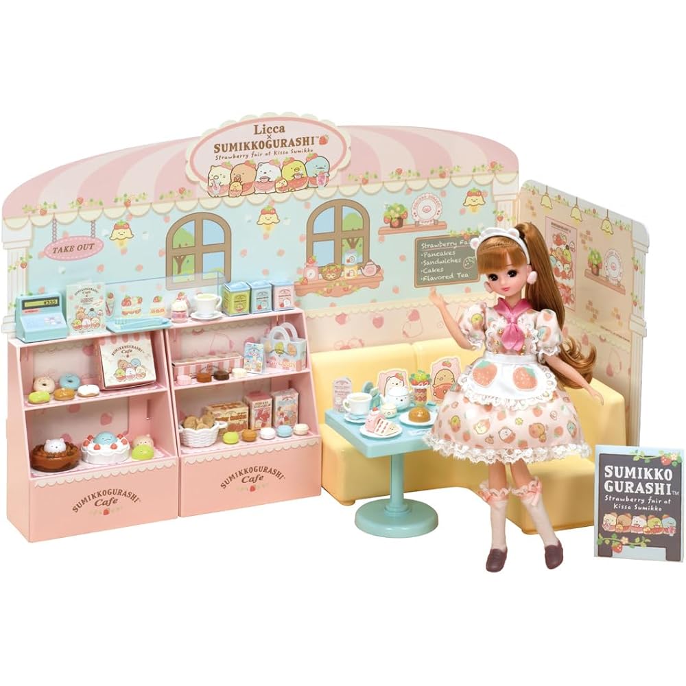 Takara Tomy Licca Sumikko Gurashi Cafe Doll Set with Accessories for Role Play Ages 3 and Up
