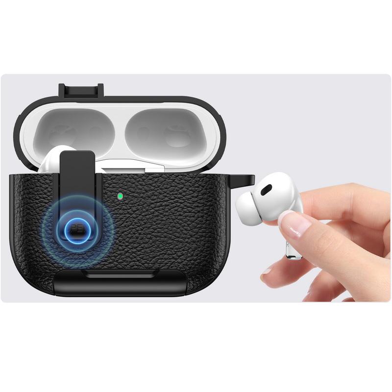 Чехол для AirPods 4 с кожаной текстурой, матовый чехол для наушников с подставкой для телефона, чехол для Bluetooth-гарнитуры для AirPods Pro 3 2 1, противоударный зарядный кейс для наушников