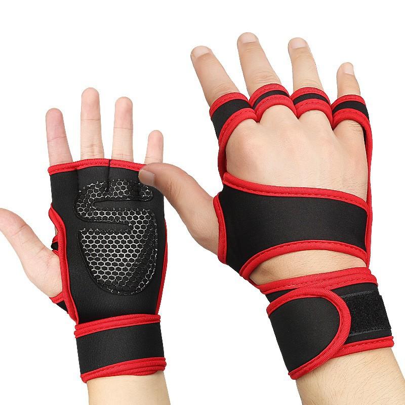 Sports fitness gloves women's non-slip, wear-resistant, anti-cocooning, shock-absorbing and breathable yoga training half-finger cycling gloves