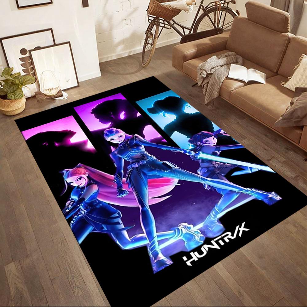 Golden K-pop Stars Square rugs are a great choice for living rooms, bedrooms, home décor, and as gifts.