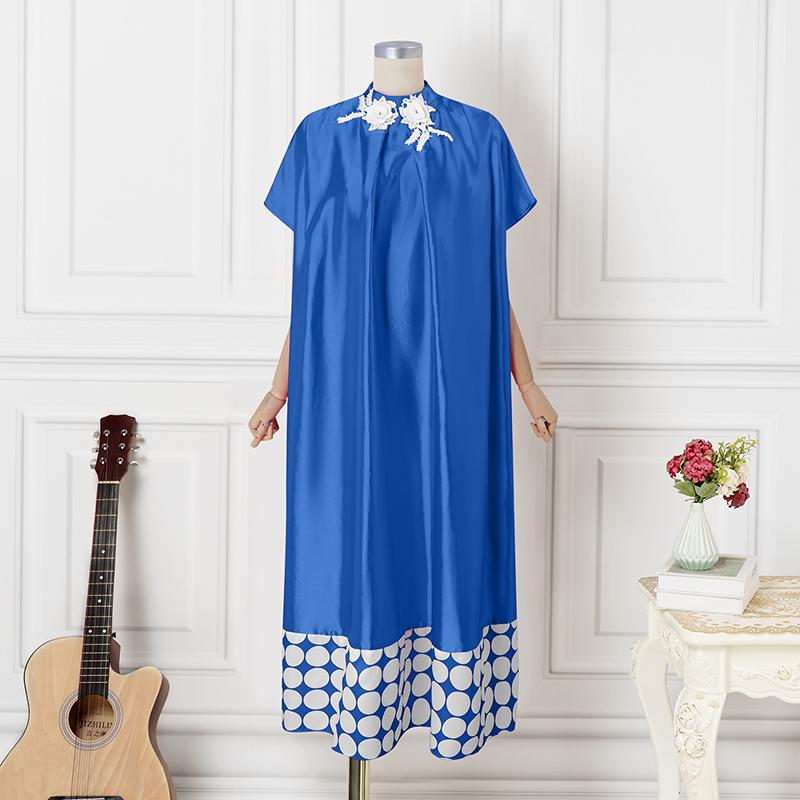 Платье макси свободного покроя с коротким рукавом и принтом для женщин большого размера