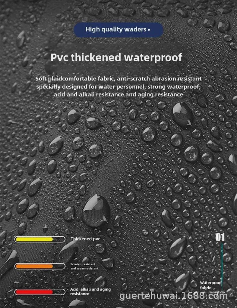 Модель Yili 23, высокие вейдерсы с 3D-карманами из ПВХ и резиновыми сапогами
