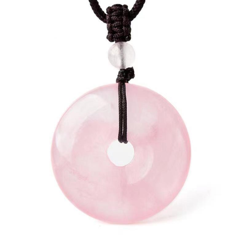 Live stream pink crystal peace pendant diy Handmade bracelet, pendant, necklace accessories, pink crystal peace buckle