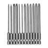 Набор из 12 штук шлицевых и крестовых бит для отвертки из легированной стали с пескоструйной обработкой поверхности и шестигранным хвостовиком