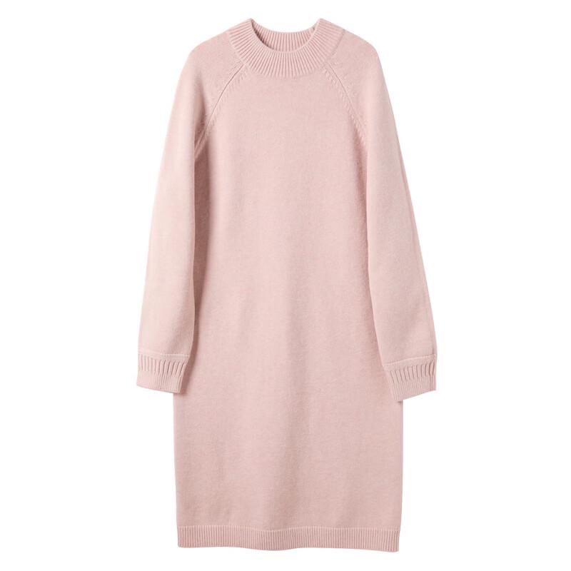 Sancai 2026 Winter Mock Neck Raglan Knit Midi Dress