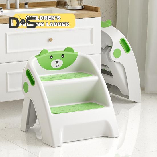Детская складная лестница-стремянка для ванной комнаты, приучение к горшку, противоскользящая, безопасность малышей, 2 шага, установка-подставка для ног для горшка для детей, способствующая независимости