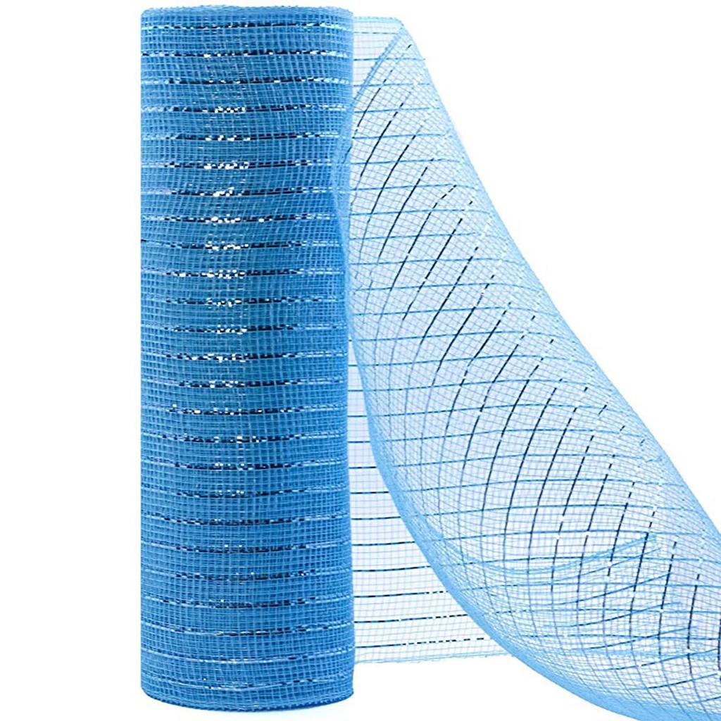 Поли сетка лента с металлизированной фольгой Каждый рулон для венков, гирлянд, бантов, упаковки и украшения KTY