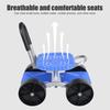 Garden Tool Cart Rolling Seat, Utility Stool with Flat Wheels, Foldable Lazy Seat Stool, Picking Rotary Storage Shelf, Adjustable Height