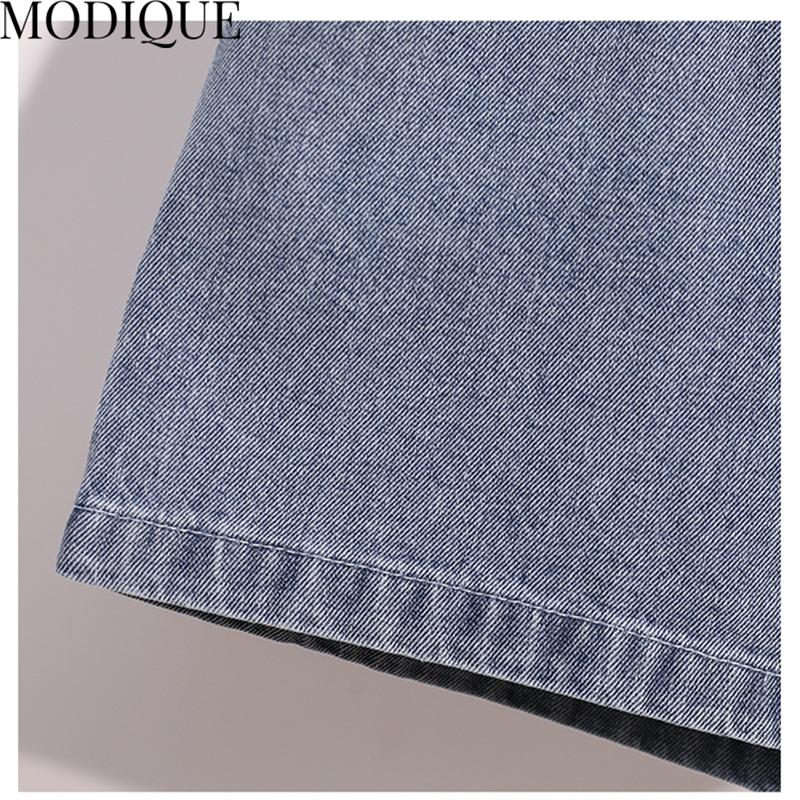 MODIQUE Лето Большие размеры Женские свободные базовые эластичные шнурки трапециевидной формы с широкими штанинами и закатанными джинсовыми шортами Шорты Женские повседневные синие короткие штаны