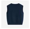 Autumn/Winter Children's Cotton Knit V-Neck Sweater Vest - College Style, Solid Color