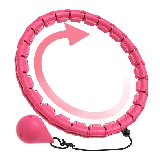 Weighted Fitness Hoop with 24 Detachable Knots Adults Weight Loss Fat Burning Waist Toning Fitness Circle Women Men Strengthening Waist Exercise Ring