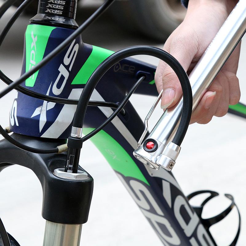 WEST BIKING Aluminum alloy 160 PSI Bicycle Pump Bike Floor Pump Schrader Presta Valve Handle Inflator Front Fork Bike Pump