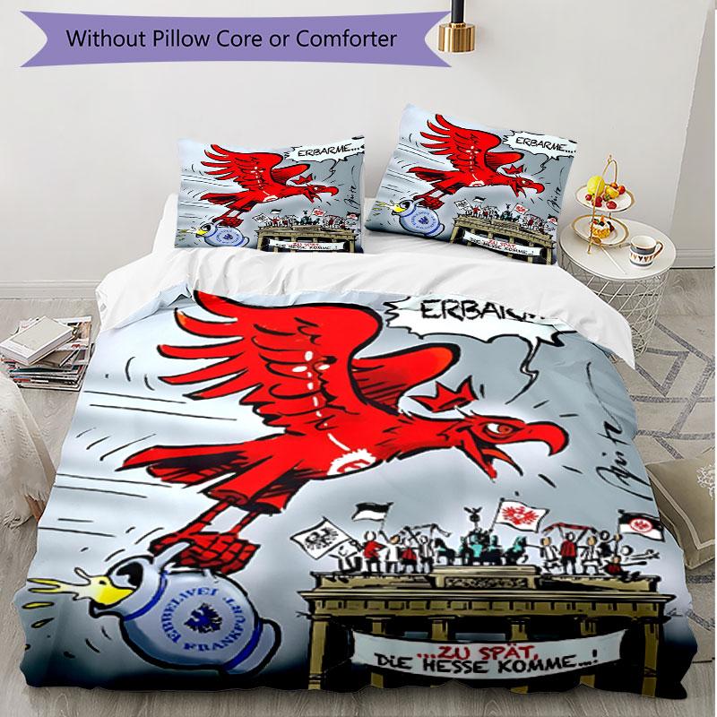 3pcs Duvet Cover Set (1*Duvet Cover + 2*Pillowcase, Without Core), Eintracht Frankfurt Print Soft All‑Season Bedding Set, Home Bedroom Decor Gift
