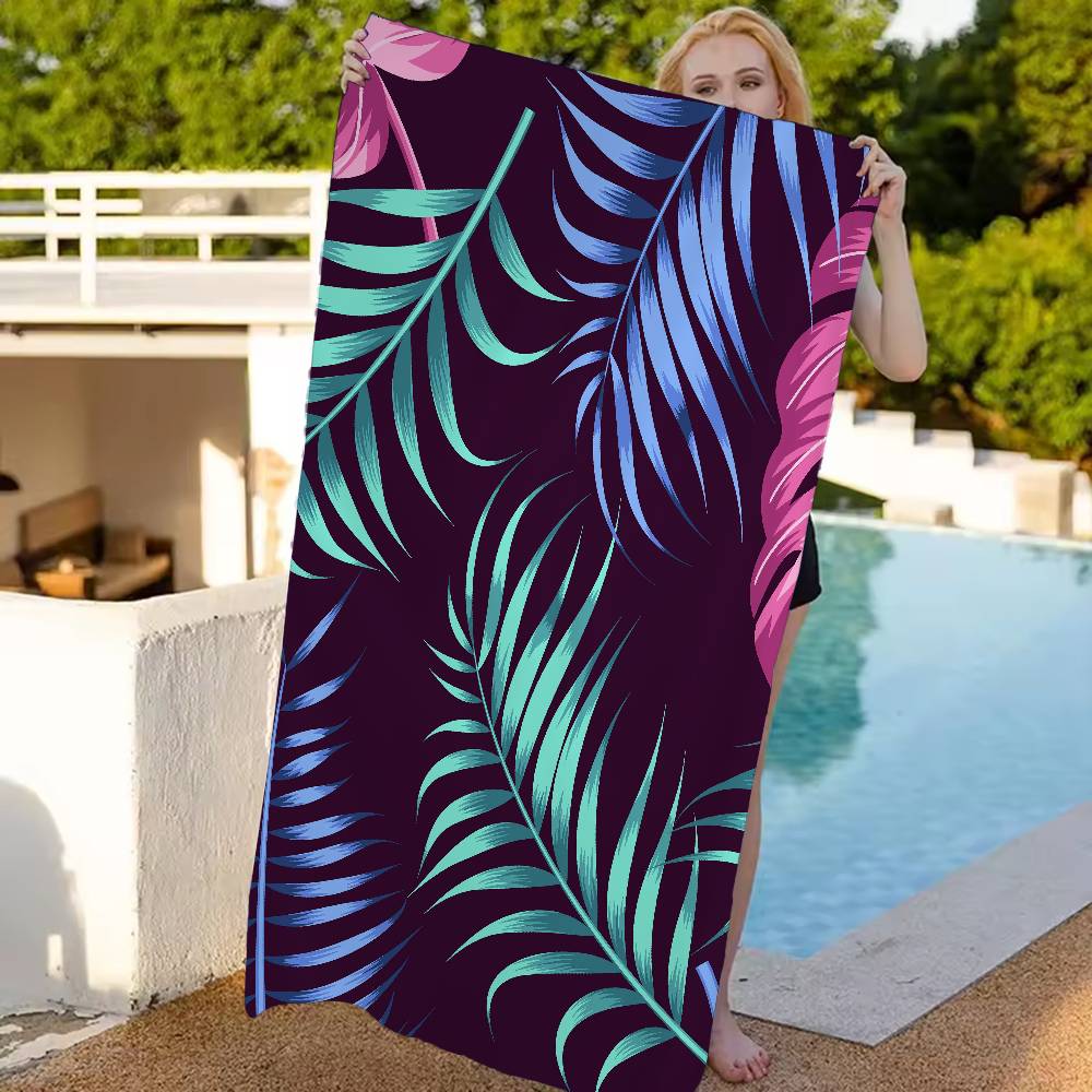 Tropical Plant Pattern Print Cartoon Beach Towel Cute Kawaii Room Decor Bath Girls Children Hand Towels For Bathroom Shower