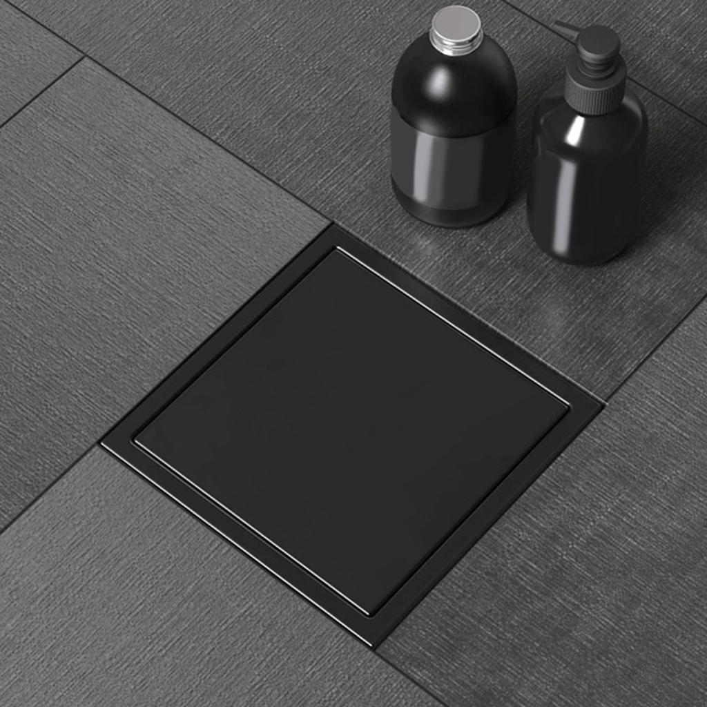 Square Shower Floor Drain 4 Inch Bathroom Drain with Easy Clean Strainer Square Bathroom Drain Simple Installation