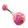[C4958] - Body Piercing Ball 'Tecno' Purple Orange