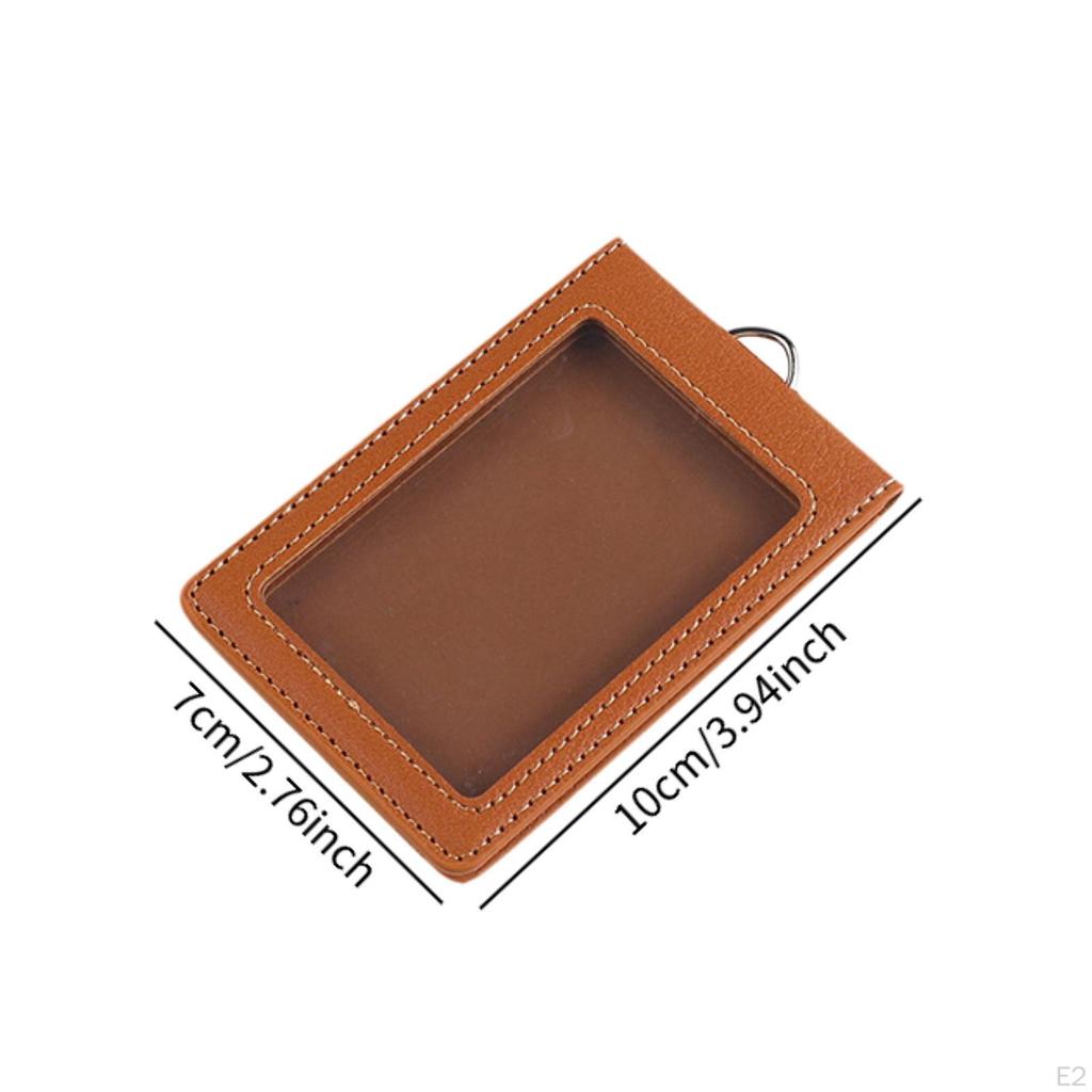 ID Badge Holder Double Sided Card Protector Pouch for Travel Commuting Gift