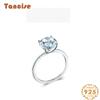 Tancise Classic 925 Sterling Silver Zircon Ring Ladies Jewelry Wedding Promise Party Gift