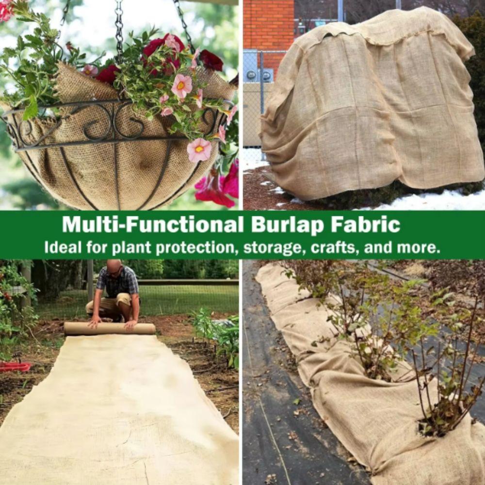 Natural Jute Plant Protection Cover Burlap Cloth Winter Tree Wrap Outdoor Plants