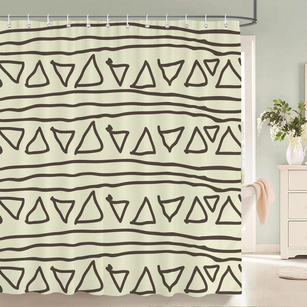 Современная Простая Занавеска для Душа Нордическая Абстрактная Геометрия Занавески для Душа Домашний Декор Ванной Комнаты Тканевые Занавески для Ванны С Крючками