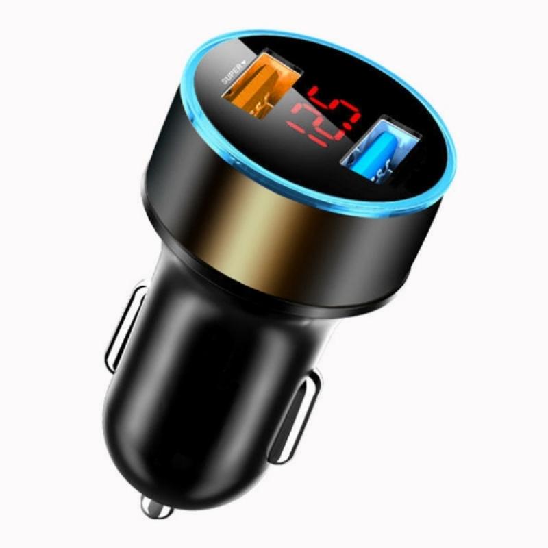 Автомобильное зарядное устройство 111 Вт, двойной USB-порт, быстрая зарядка, адаптер-зарядное устройство с цифровым дисплеем для iPhone Samsung Xiaomi Quick Charge 1.1