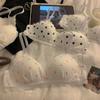 Sweet Polka Dot Teenage Girl Triangle Cup Thin Small Bust Slightly Push-Up Comfortable Bra