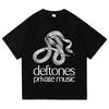 Футболки с треклистом музыкальных композиций Deftones Рок-группа Печать Футболка Хлопок Свободная Короткий рукав Футболка Женская Унисекс Унисекс Уличная одежда