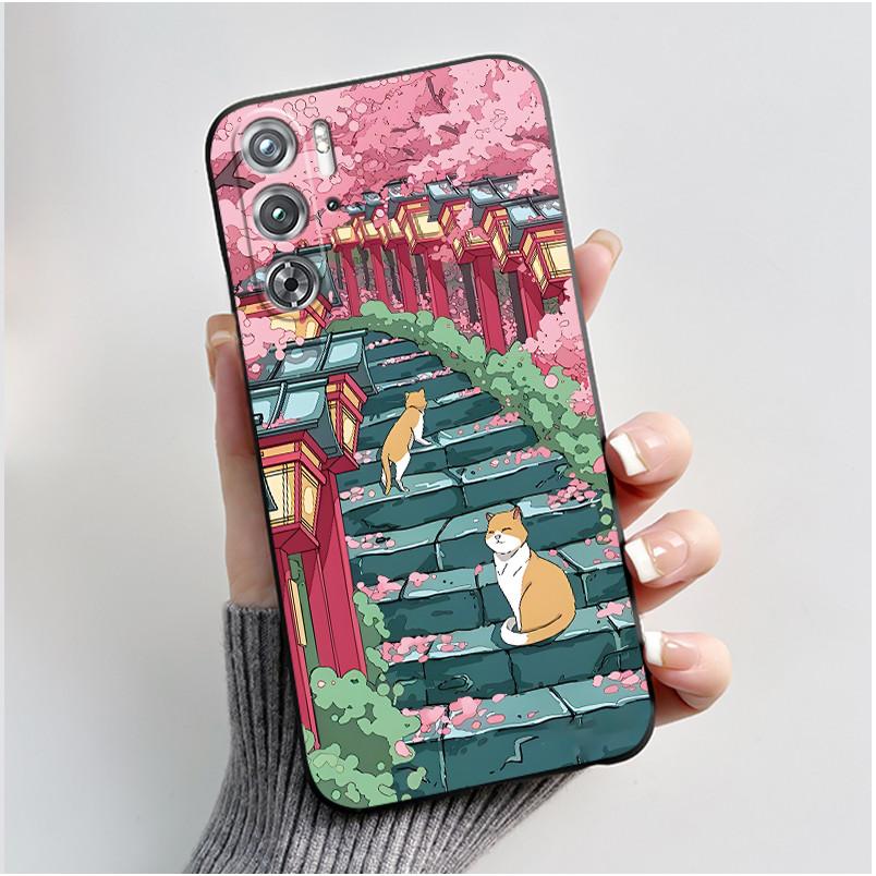 Phone Casing For ZTE Nubia Red Magic 9 9s Pro Plus Case Aesthetic Fashion Cute Cat Black Soft Silicone Shockproof Cover Bumper